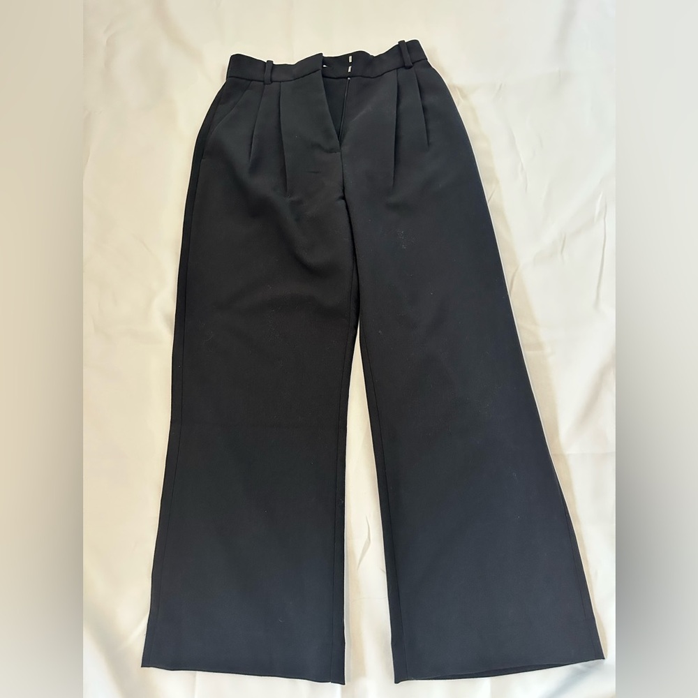 Abercrombie & Fitch Black Wide-Leg Sloan Women's Tailored Trousers